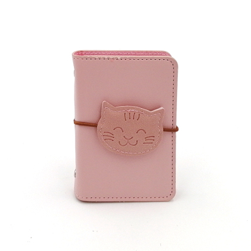 Custom cat pattern elastic PU card holder