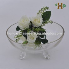 Handmade footed large glass jar with food arrangement