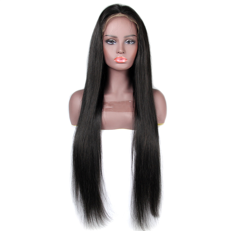 Factory dropshipping human remy cuticle aligned brazilian hair full lace wig 32 inches