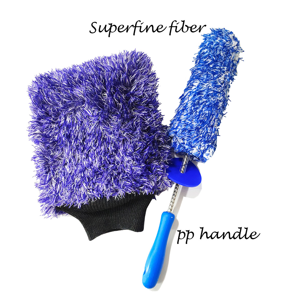 Two-piece car beauty tools set,Wash Mitt Sponge Microfiber, Custom,Wheel Brush