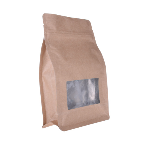 biodegradable compostable bag with square window for food