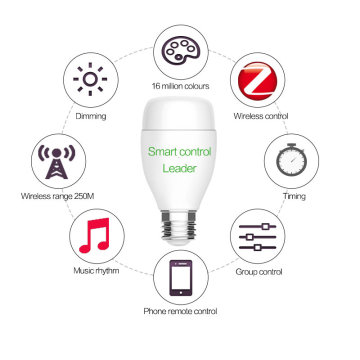 Mobile app control e27 RGBW wifi smart led bulb home lighting lamp