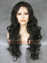 Kim Kardashian Long Wavy Natural Black Synthetic Lace Front Wig