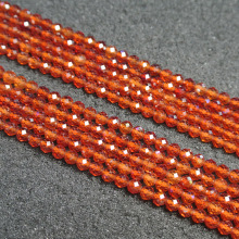 Natural Orange Garnet Loose Beads Faceted Round Beads