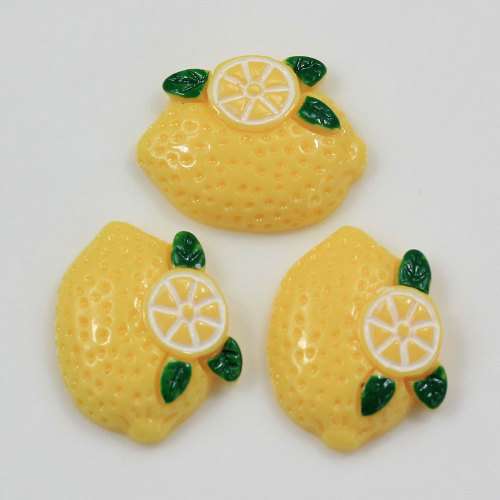 32*25mm Mini Citron En Forme De Résine Fruits Cabochon 100 pcs/sac BRICOLAGE Artisanat Décor Charmes Porte-clés Décor Scrapbook Ornements