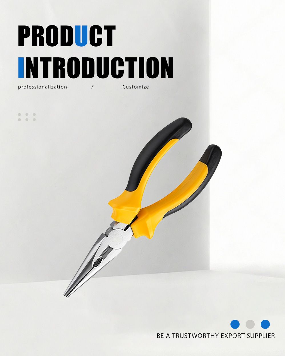 انبر بینی سوزنی آمریکایی (55#) American Style Needle Nose Pliers(55#)