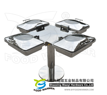 4 Oblong Chafer Rotating Buffet Station
