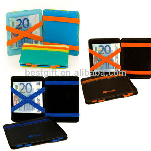 elastic magic folding wallet with various color choice