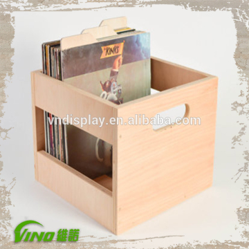 Wooden Storage Crate , Record Crate , cd cabinet , cd case , tabletop cd display rack