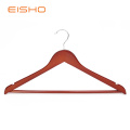 Cintres de costume en bois plat brun avec barre EISHO