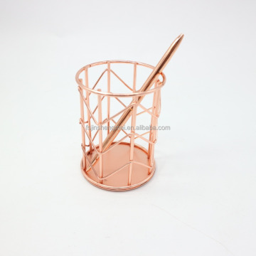 Modern Unique Rose Gold Pen Holder with Magnet for Stationery Lovers