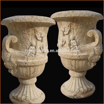 Cheap garden cup shaped travertine flower pot