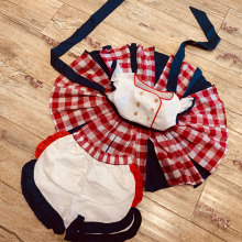 New Design Clothing Sets Hand-Embroidered Red Plaid