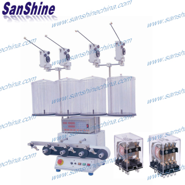 Obverse four spindles relay coil automatic winding machine