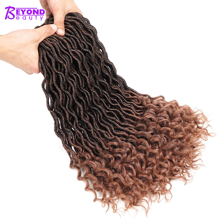 dropshipping Top Quiliity natural Goddess Faux Locs synthetic hair crochet braids bohemian pre loop Locs