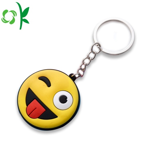 Fashion Cartoon Emoji Smile Silicone Key Chains