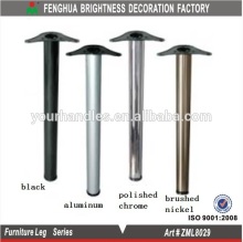 cylinder-shaped adjustable table metal leg/ chrome furniture leg