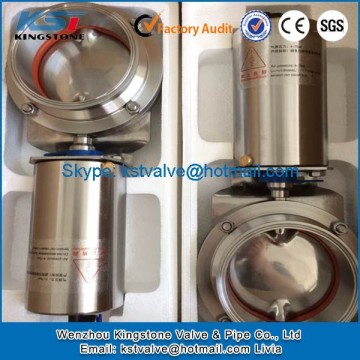 Factory sale sanitary pneumatic butterfly valve with clamp end