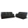 Modern Black Synthetic Leather Recliner Sofa