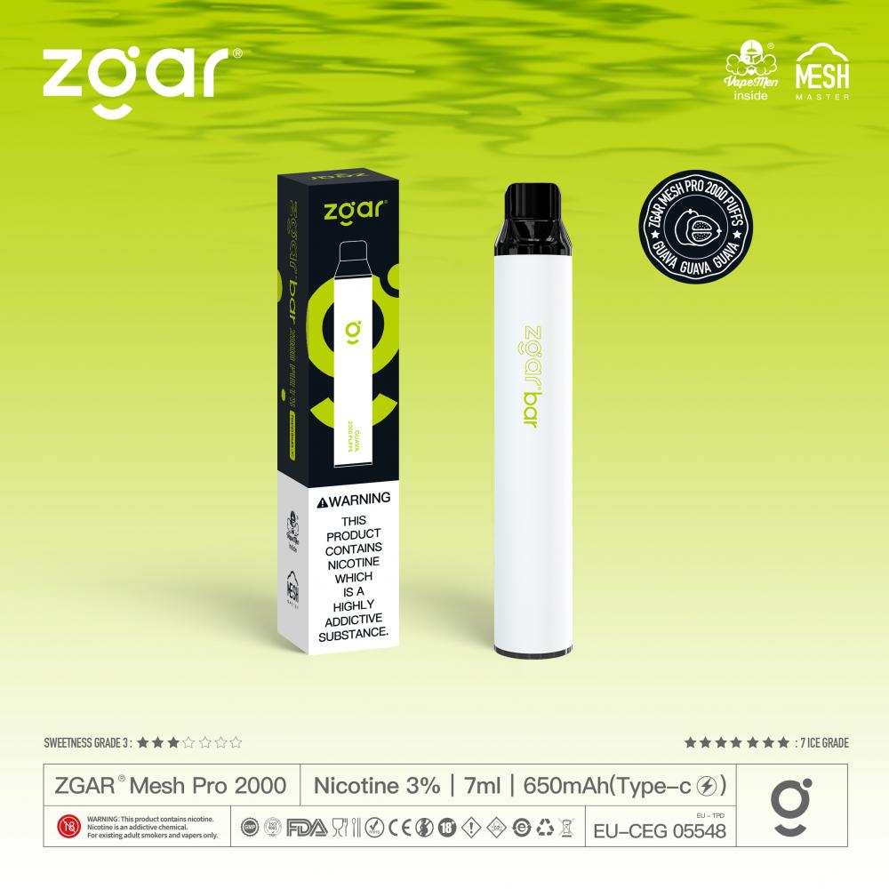 OEM/ODM 7ml Rechargeable 650mAh 2000Puffs Disposable Vape