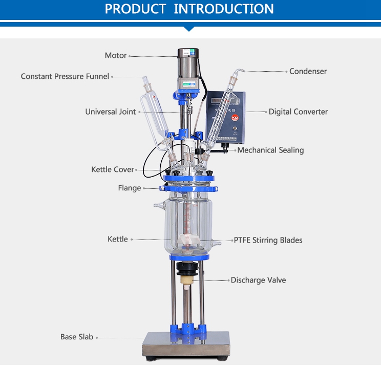 Mini Chemical 2l Jacketed Pilot Plant Reactors Price