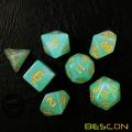 Bescon Moonstone Würfel Set Jadeit, Bescon Polyhedral RPG Würfel Set Moonstone Effect