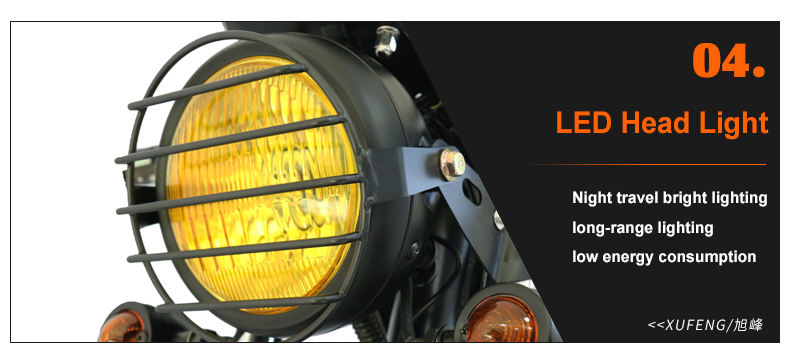 electric motorcycle with led light