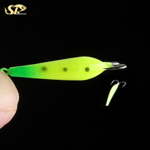 SUPERIORFISHING Spoon Ice Jig Leech Shape Metal Luminous Winter Fishing Lure IL096