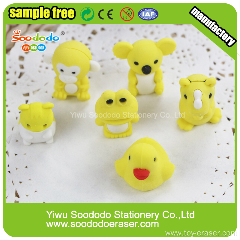 different kinds animal eraser for kids promotional gift