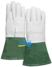 White Stronger Leather TIG Welding Gloves Cowhide