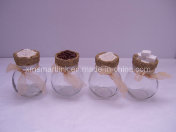 200ml Glass Spice Jar, Decorative Polyresin Decor Spice Glass Jar