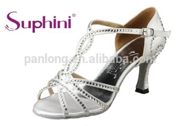 Diamante silver dance shoes,high heel dance sneaker,gracefu sandal