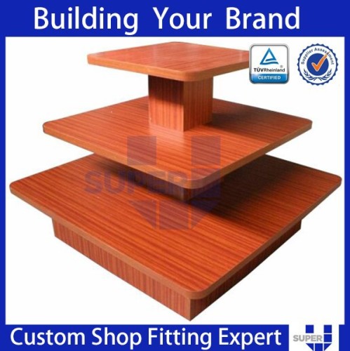 Fancy wood veneered portable painting display stand for shoe