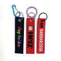 Пользовательский логотип Keyring Carabiner Jet Tags Вышитые ключи