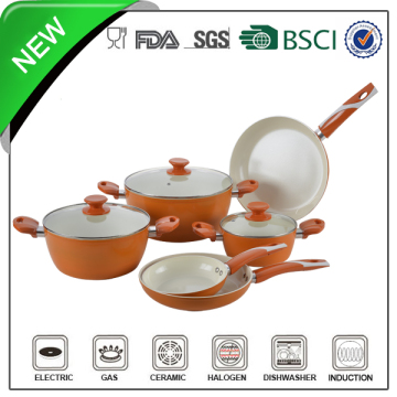 Forged aluminum multi colored enamel cookware sets