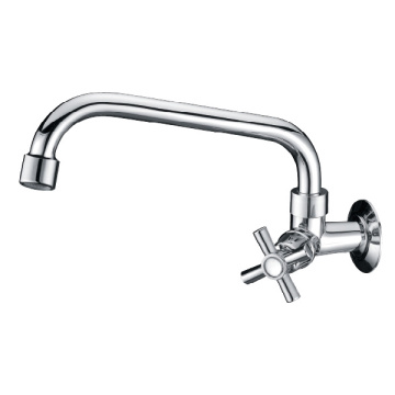 Double Cross Handle Kitchen Basin Mixer Tap Faucet
