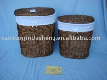 SELL DARK BROWN WILLOW BASKET WITH LID