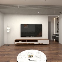 Modern Design Wooden TV Cabinet with IED Showcase - ISO9001 Certified