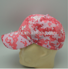 2017 high quality fashion adult unisex curved 6 panel pink camo baseball cap