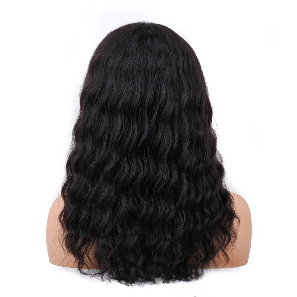 Real Hand Made Human Hair Lace Wigs, Long Natural Wave Half Hand Tied Indian Virgin Human Hair Lace Front Wigs