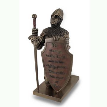 Classic outdoor decoration bronze military statue of knight on the ground