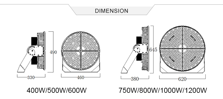 Ip67 Waterproof Stadium High Mast Light Pole 400W 750W 100W 1200W Led Outdoor Stadium Lighting For 5 Year Warranty