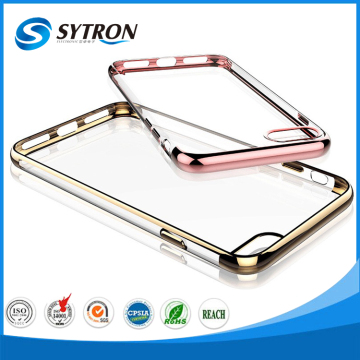 Electroplating metal bumper for iphone 6s plus case ultra thin transparent