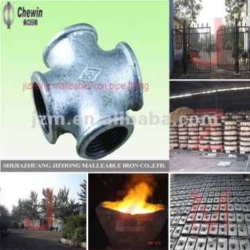 Threaded galvanised Pipe fittings Cross