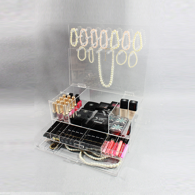 Clear Acrylic Jewelry And Cosmetic Makeup Organizer