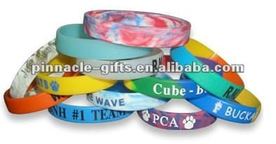 spiral colored light silicone bracelets/wristband