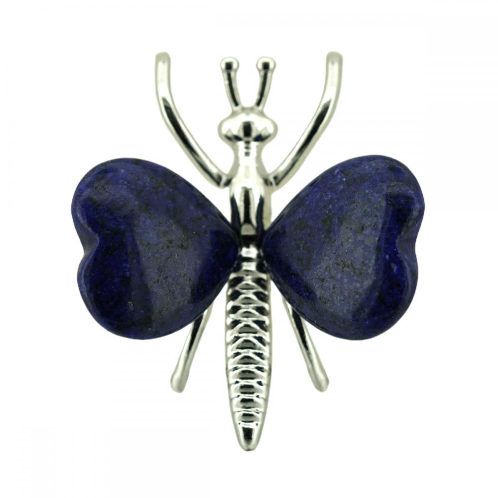 Gemstone Heart Wings Gold Gellia Butterfly Pendant et Ornement (environ 38x42 mm et coeur 20 mm)