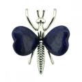 Gemstone Heart Wings Gold Alloy Butterfly Pendant & Ornament (Approx 38x42mm & 20MM Heart)