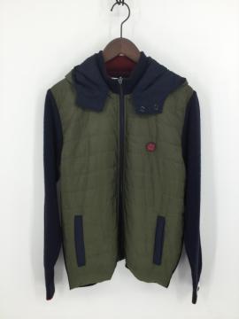 knit and woven combined outer wear