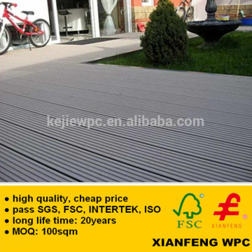 Long Life Time Grooves Wooden Plastic Composite Flooring WPC Tiles For Exterior Garden Floor Decking